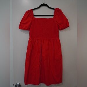 LOFT Smocked Puff Sleeve Dress size M